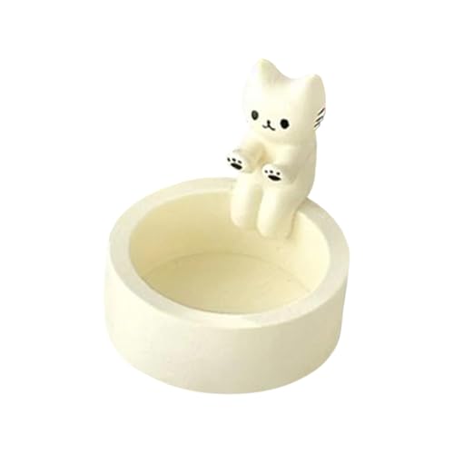 Porte-Bougie Chat, Récipient pour Cire de Bougie, Plateau pour Chaton Mignon Style Dessin Animé Maison Cadeau Anniversaire Noël
