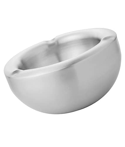 Anything & Everything Stainless Steel Ashtray for Home & Office – Heavy Duty Windproof Cigarette Ash Tray with 3 Notches – Modern Matte Finish, Rustproof & Easy to Clean 3