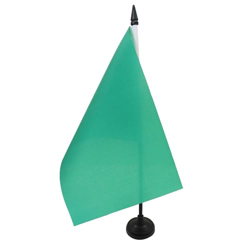Drapeau de table unicolore vert de haute qualité avec socle noir