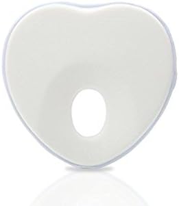 Baby Head Shaping Pillow - Newborn Baby Memory Foam Pillow, Flat Head Syndrome Prevention, Head & Neck Support, Prevent Plagiocephaly, Baby Shower Gift for Crib & Carseat (White)