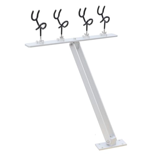 Tebaisea 4 Head Fishing Rod Holder 360 Adjustable Fishing Rod Holder Aluminum PVC Coated Boat Fishing Holder