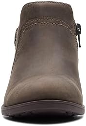 Clarks Women's Charlten Grace Ankle Boot, Taupe Oily Leather, 11 Wide | Image 2