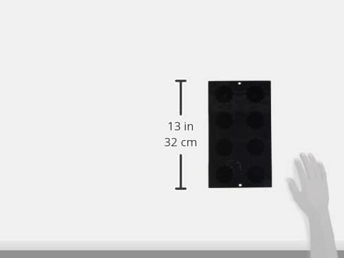 De Buyer 1968.01 Moul ' Flex Silicone Baking Mould - 8 Bordelais Fluted Cakes, Black