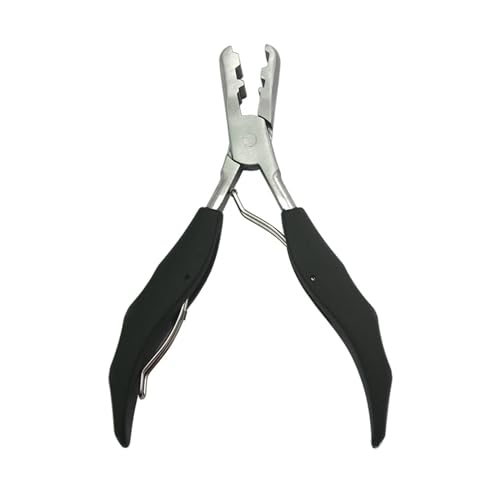 Alicates de extensión de cabello de 5,7 pulgadas y mango negro con ranuras planas 3