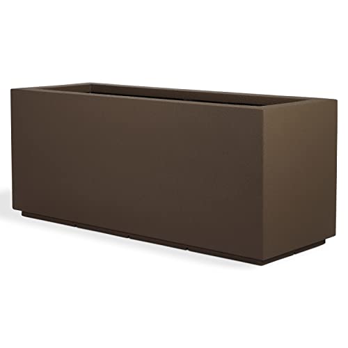 PolyStone Milan Tall Modern Outdoor/Indoor Rectangular Trough Pla...