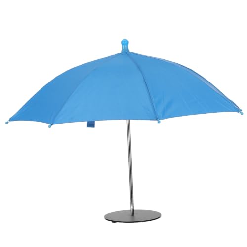 Warmhm Mini Table Shade Umbrella 50cm with Stand and Base Blue