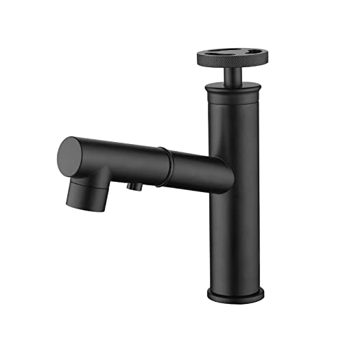 Black Bathroom Faucets with Pull Out Sprayer, Industrial Sty