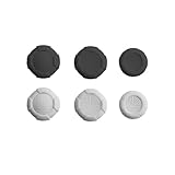Nilovelygame 3in1 Anti-Slip Thumbstick Grips for PS5 PS4 Pro Controller, for Xbox One X Game Wireless Controller Switch Pro Thumb Soft Silicone Cover Caps (White and Grey)