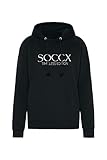locker geschnitten SOCCX Damen Classic Kapuzensweatshirt mit Logo Print