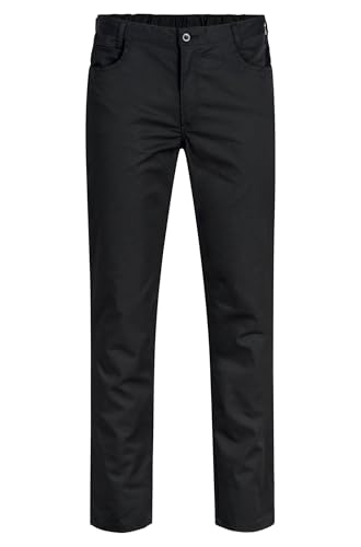 GREIFF Arbeitshosen Männer - Herren Kochhose Five-Pocket 5321 Cuisine Basic - Regular Fit Hose mit Gummibund - Gastronomie, Service, Küche & Restaurant - Grüner Knopf Zertifiziert - Schwarz - 52