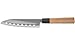 GlücksKompass Japoński nóż Santoku | wysokiej jakości ostrze ze stali nierdzewnej 17 cm, bardzo ostre | ergonomiczny, przyjemny w dotyku drewniany uchwyt z bambusa | nóż Santoku, nóż damasceński, nóż kuchenny