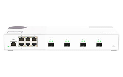 Image of QNAP 10-Port 10GbE Layer 2 Managed Switch with 4 x 10GbE SFP+ and 6 x 2.5GbE RJ45 Ports (QSW-M2106-4S-US)