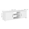 Mueble-TV-Mesa-Television-Mueble-Salon-Moderno-Madera-con-2-Puertas-1-Estante-Blanco-110x35x36cm