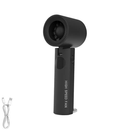 WASAGA Ventilador de mano de alta velocidad 100 velocidades portátil personal 90° plegable mini ventilador para casa, oficina, coche, dormitorio escolar, viajes al aire libre (negro)