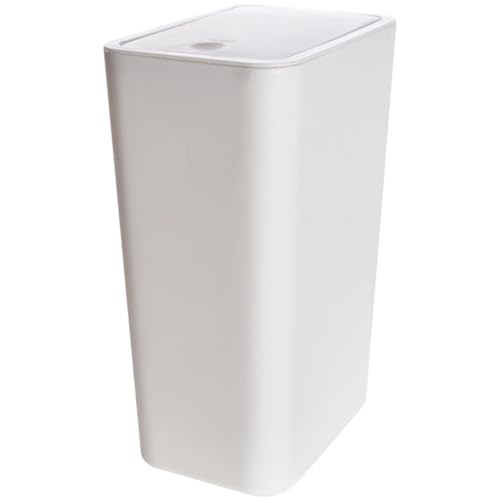 Poubelle à pression plastique blanc compacte et moderne