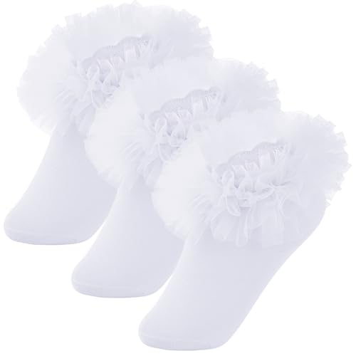 Girls Ruffle Socks Toddler Ruffle Socks Baby Kids Four Layers Lace Dress Sock Cotton Fluffy Dance Sock