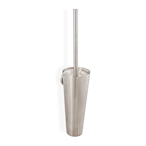 URBN.design - Beckmann Series - Ultra Grade Modern Toilet Brush and Wall-Mounted Removable Drip Cup Holder, Brushed Nickel Finish and SS304 (18/10) Grade Stainless Steel Drip Can in Brushed Finish Cover