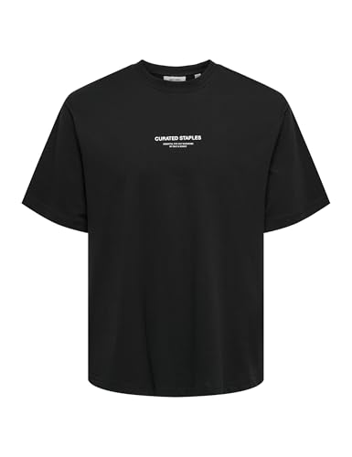 ONLY & SONS Shirtzshop - Maglietta da Uomo, Nero, XL