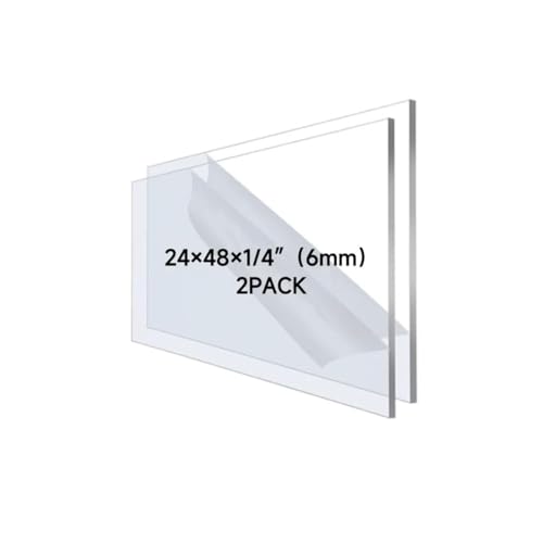 2 Pack Plexiglás acrílico 24x48x0.6 cm transparente miniatura 1