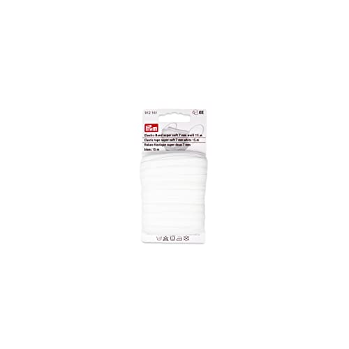 Prym Elastic Super Soft Tape, 7mm, White x 15m