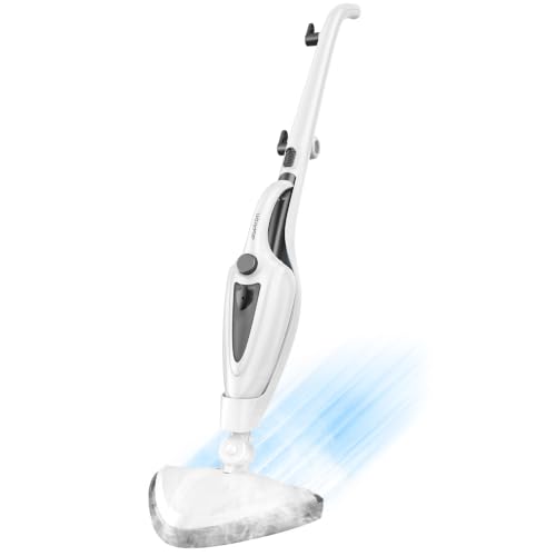 Image of Aspiron 12-in-1 Steam Mop, Fast 15-Sec Heat-Up, 1500W Detachable Handheld Steam Cleaner with 2 Dirt Grip Pads, Removes 99.99% Stubborn Stains for Hardwood Floors, Windows, Tiles, Furniture, Black