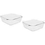 Pyrex 222-D 2.5-Quart Deep Glass Baking Dish (Great for casseroles, baked desserts, roasting vegetables, and more) (2-Pack) - Made in USA