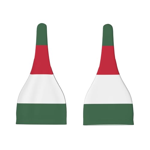 Newborn Baby Hat, Flag of Hungary Print Soft Top Knot Beanie Cap, Cute Baby Headwear for 0-6 Months Black3