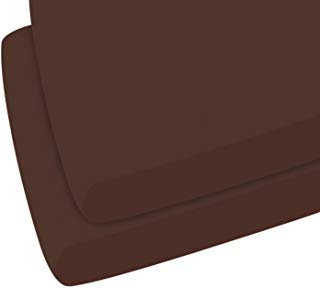 Pack of 2 (Two) Luxury Percale Cot Bed Fitted Sheets Available in 21 Colours (Brown)