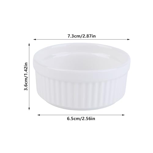 Ramekins Set of 4, 2.8In Ceramic Small Creme Brulee Ramekins,Souffle Dish,Small Bowl Sauce Pots Dipping Bowls for Creme Brulee,Cupcakes,Custards,Ice Cream,Dips,Jams Oven Safe Dishwasher Safe - Image 3