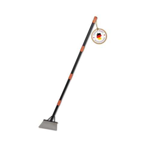 PROFI-PARTNER Flachkopfschaufel 154 cm breite Klinge 26 5 cm aus legiertem Stahl kräfteschonend für Wege Garten Hof & Schnee - Stoßscharre/Bodenschaber für EIS Schnee Moos