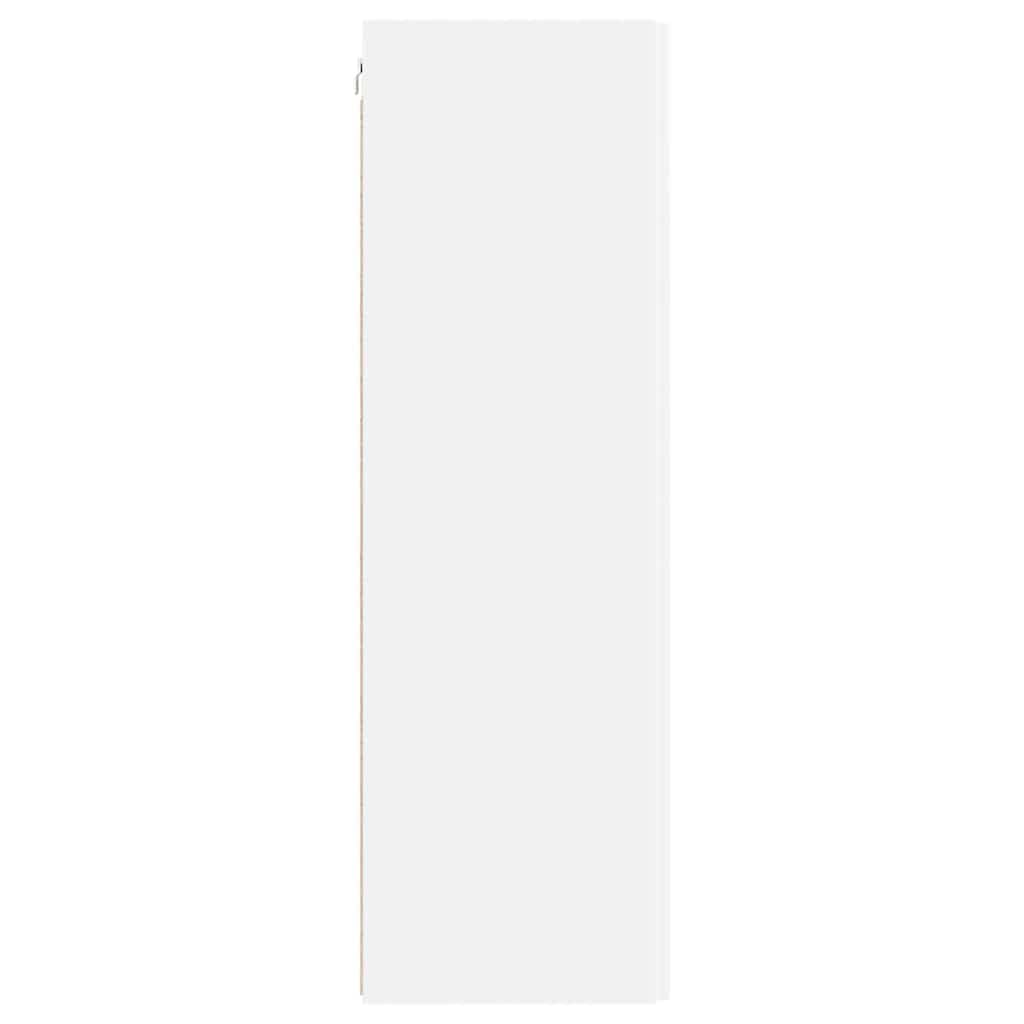 Mobile da parete per TV, in legno bianco, con 1 porta oscillante a 90°, 3 ripiani, 30 x 31 x 100 cm, moderna credenza per soggiorno e console multimediale per riporre oggetti e gestione dei