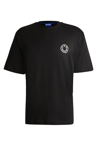 Lociones, Watch Hugo Boss Playera de Punto de algodón con Logos de Smiley Color Negro Talla G