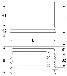 FriFri ఫ్రైయర్ హీటర్ డైమెన్షనల్ డ్రాయింగ్