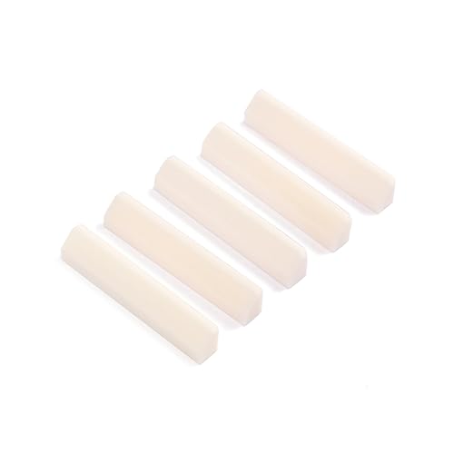 HEMOTON Guitar User Nut 5pcs Acoustic Guitar Bone Nut 35x6.5x5mm Genuine Buffalo Bone Musical Instrument Accessory