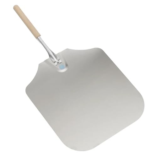 Image of American METALCRAFT, Inc. 16' x 18' Aluminum Pizza Peel with 12' Wood Handle 3016, 30-Inch, Silver