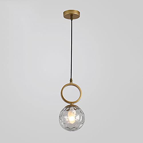 Lámpara colgante de techo para comedor con acabado de metal dorado esférico
