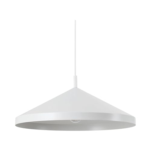 Suspension blanche 50cm dôme en métal pour intérieur épuré