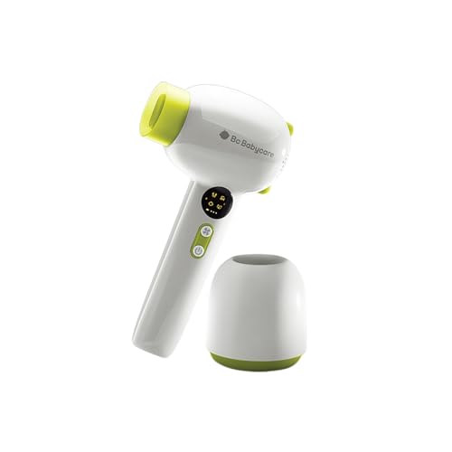 Bc Babycare Secador de pelo inalámbrico suave para bebés y niños, mini secador portátil silencioso para bebés, secador de pelo para niños, baja temperatura/velocidad con 4 modelos para pañales de