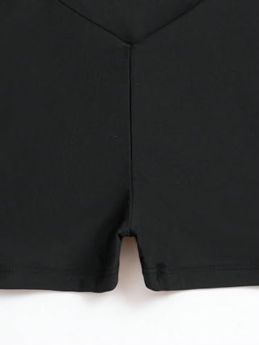 SweatyRocks Women's Solid High Waist Bikini Bottom Crossover High Cut Swimsuit Swim Shorts4