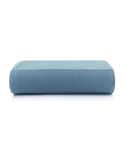 Image of Casa Copenhagen, Egyptian Cotton - Waffle Terry Towel 4 Piece 100% Cotton Large Bath Towel Set - Dusty Blue