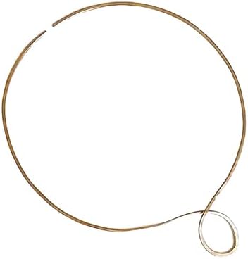 HandmadeSilver Gold Copper Metal O Circle Choker Neck Cuff Collar Necklace Bridesmaid 7th 8th 25th Anniversary Christmas Gift for Her