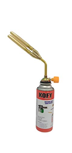 Kofy Butane Gas Can 500ml With Steel High Power Double Barrel Butane/LPG Gas Brazing Blow Torch COMBO