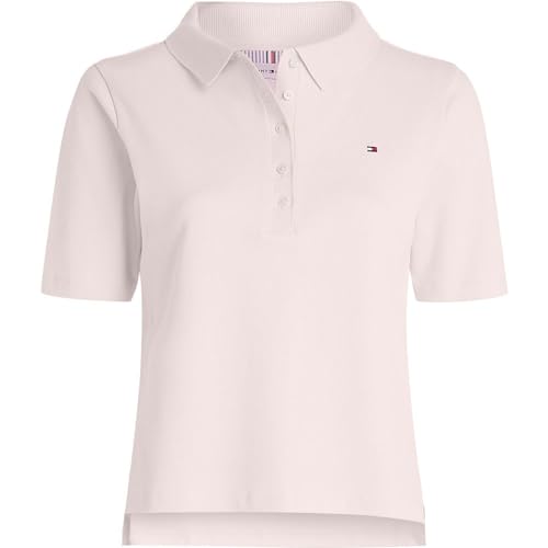 Tommy Hilfiger 1985 REG Pique Polo SS Kurzarm Poloshirts Damen, Rosa (Whimsy Pink), XS – Ansicht 1