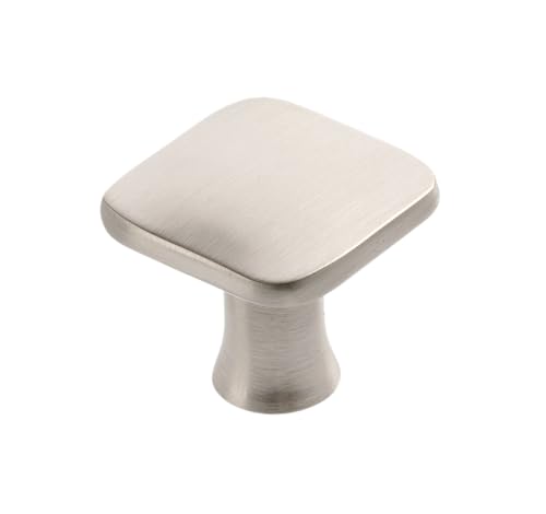 GTV - Bouton PIAZZA aspect acier inoxydable 30 x 30 mm I Boutons de meuble avec vis I Boutons d'armoire Boutons de cuisine Bouton de porte Poignée de tiroir...