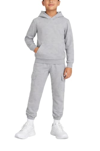 Image of Quad Seven Boys Sweat Suit Set - 2 Piece Soft Fleece Pullover Hoodies and Athletic Cargo Jogger Sweatpants for Boys (5-18)