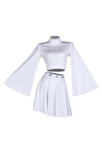 Taeyue Costume de cosplay Princesse Leia pour femme, chemisier, jupe, vêtements pour Halloween, carnaval, costume pour adulte, taille S