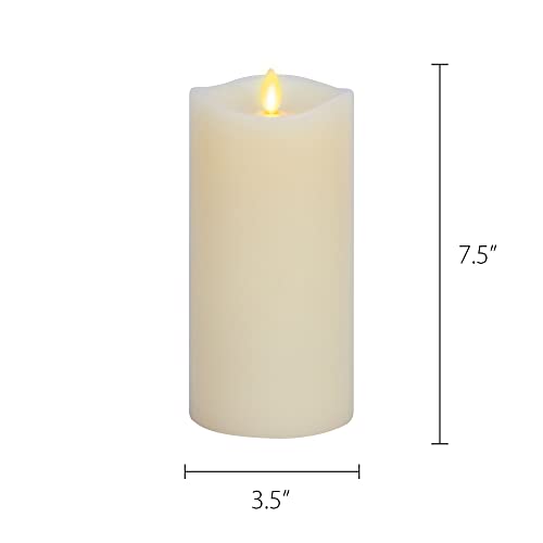 Matchless Candle Co. By Luminara Moving Flame Led Flameless Candle Melted Top Smooth Finish Real Wax Vanilla Honey Scented, Timer, Remote Ready - Ivory (3.5" X 7.5") #TOP3