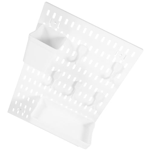 Abaodam Organizador de Pared Adecuado para para Fácil de Montar Necesidad de Taladrar Tablero Perforado de Plástico Blanco Almacenamiento en Hogar y Baño