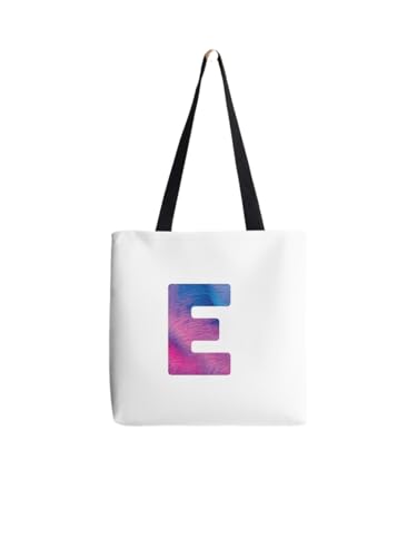 Sac fourre-tout tie-dye lettre E en toile haut de gamme aux finitions soignées