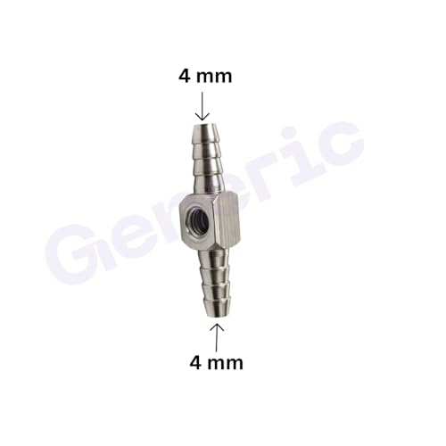 Image of Dental Chair Parts - Brass Nipple Size 4mm+ 4mm Two Way Joint, Superior Quality, Compact Design, Long Service Life (Pack of 3)